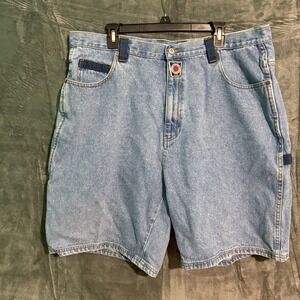 Mecca Denim Carpenter Shorts Mens 38 Blue Y2K Baggy Utility Work Outdoor